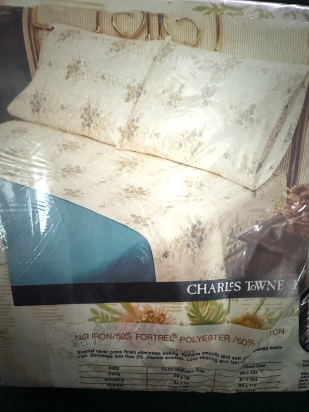 Vintage Statepride Charles Towne Full Size Floral Sheet Set